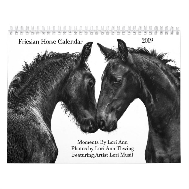 2019 friesische Pferdekalender-Momente durch Lori Kalender (Titelbild)