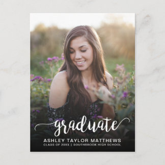2019 Graduate Typografy Foto Abschluss Ankündigungspostkarte