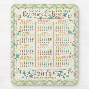 2019 Jahr Kalender Viktorianisch Jugendstil   Benu Mousepad