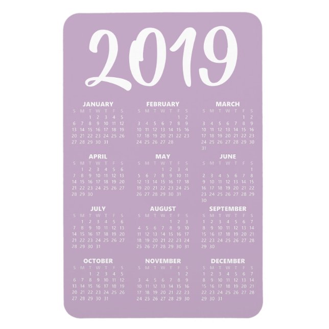2019 Kalender Magnet - Baby Lila (Vertikal)