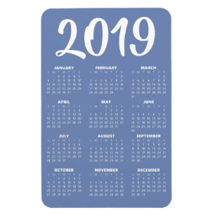 2019 Kalender Magnet - Blau Grau