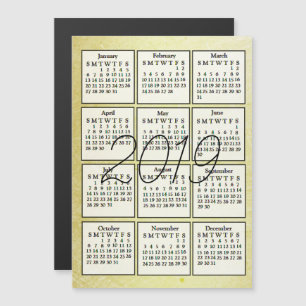 2019 Kalender Magnet Gold Hintergrund
