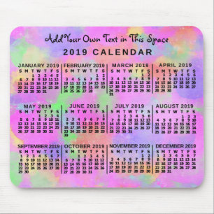 2019 Monatskalender Regenbogen der Malerei Custom Mousepad