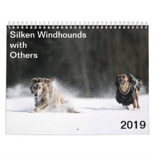 2019 seidenes Windhounds mit anderen 2 Kalender