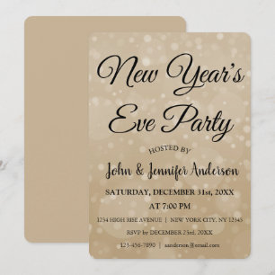2019 Silvester Party Imitats Bokeh Einladung