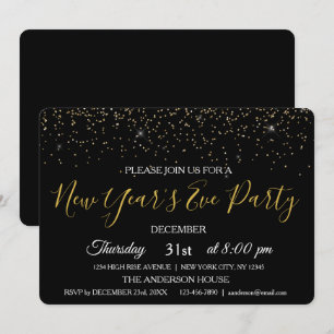 2019 Sylvester Party Glitzer Sparkle Einladung