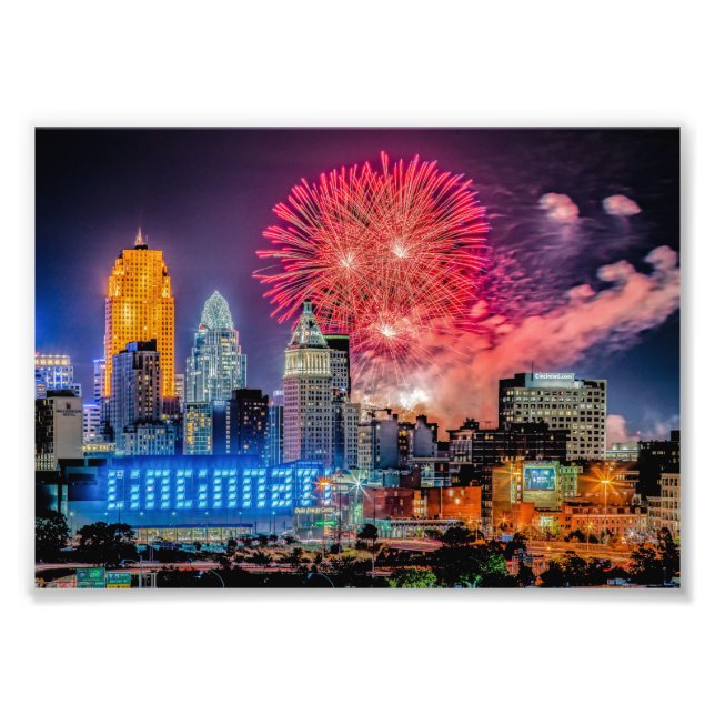 2019 WEBN Feuerwerk Cincinnati Skyline - Print Fotodruck (Vorne)