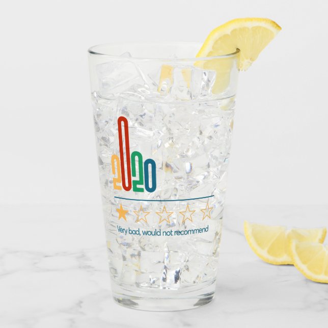 2020 1 Stern würde kein neues Jahr empfehlen Glas (Rückseite Ice)