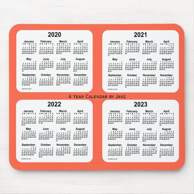 2020-2023 Tomato Red 4 Year Calendar by Janz Mousepad (Vorne)