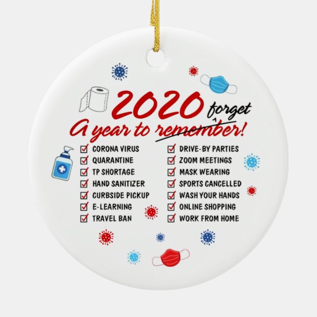 2020 A Year To Forget Quarantine Keramik Ornament (Hinten)