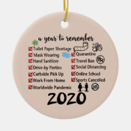 2020 A Year To Remember Christmas keepsake Keramik Ornament