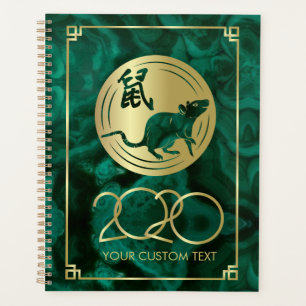 2020 Année du Rat - Malachite et or