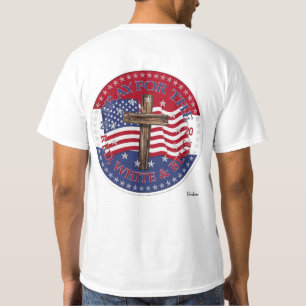 2020 Bete Für Die Rot-Weiß-Blau-Kreuzflagge T-Shirt