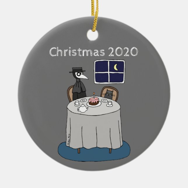 2020 Christmas ornament Plague Doctor Black Cat (Vorne)