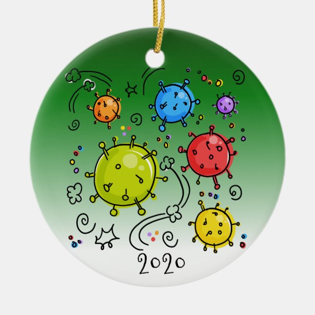 2020 Coronavirus Covid-19-Virus Keramik Ornament (Vorne)