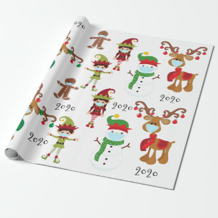 2020 Covid Quarantäne Weihnachts-Gesichtsmaske Geschenkpapier