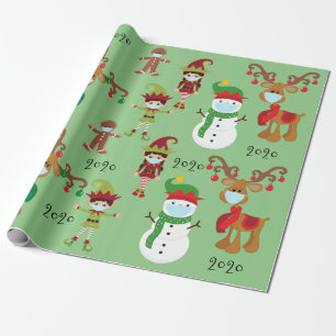 2020 Covid Quarantäne Weihnachts-Gesichtsmaske Geschenkpapier