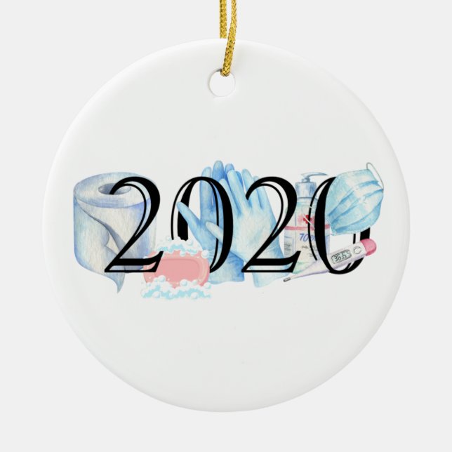 2020 Covid Quarantine Weihnachten Keramik Ornament (Vorne)