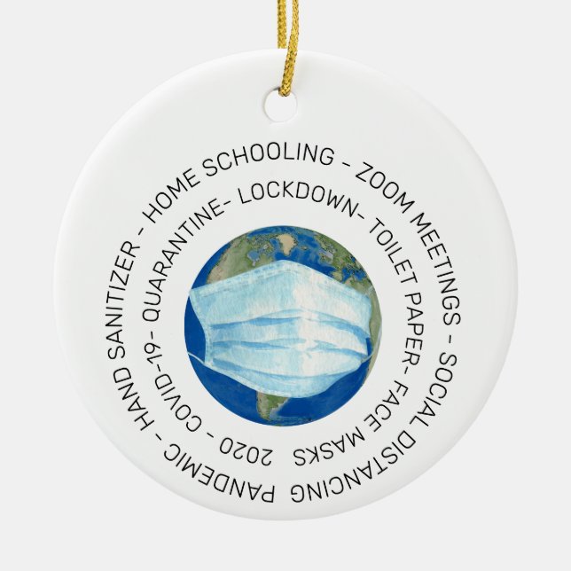 2020 Covid Quarantine World Keramik Ornament (Vorne)