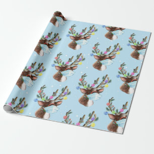 2020 Covid-Rentier-Rudolph-Weihnachts-Gesichtsmask Geschenkpapier