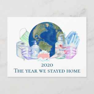 2020 Covid Wasserfarben-Gesichtsmaske Toilettenpap Postkarte