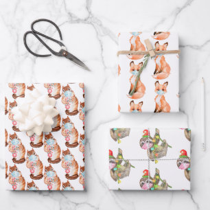 2020 Covid Weihnachts-Gesichtsmaske Tiere Süß Geschenkpapier Set