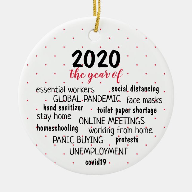 2020 das Jahr COVID 19 Keramik Ornament (Vorne)