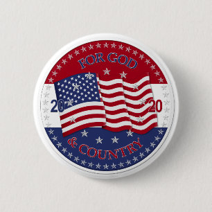 2020 für Gott und die amerikanische Flagge des Lan Button