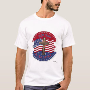 2020 Für Gott und Land Kreuz und amerikanische Fla T-Shirt
