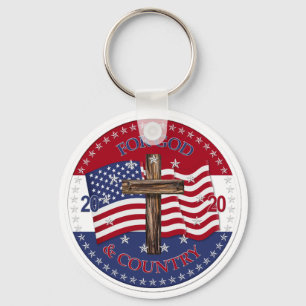 2020 für Gottes und Landkreuz und amerikanische F Schlüsselanhänger