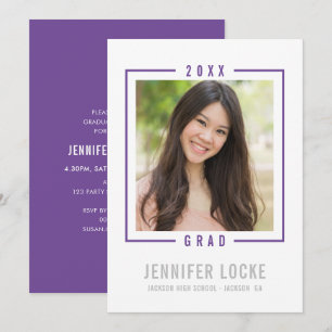 2020 GRAD INVITATION photo cadre chic moderne viol