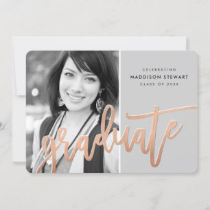2020 GRAD PARTY moderne Art Overlay Rosa Rosengold Dankeskarte