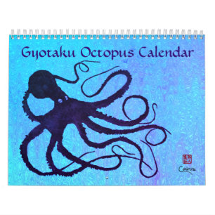 2020 Gyotaku Octopus - Mittelkalender Kalender
