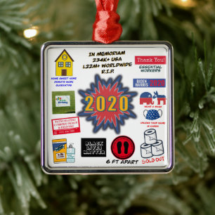 2020 in Memoriam   Weihnachten in Quarantäne Ornament Aus Metall