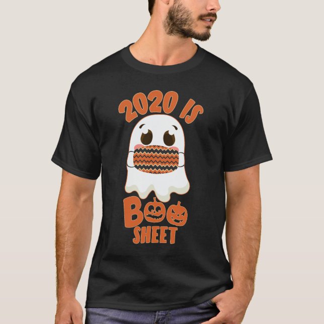 2020 ist Boo Sheet Funny Ghost in Maske Halloween T-Shirt (Vorderseite)