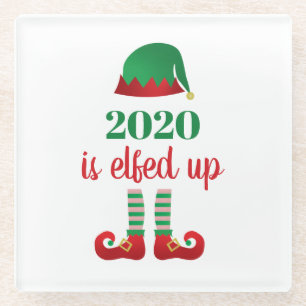 2020 ist das sonnige Weihnachtsgebäck fertig Glasuntersetzer