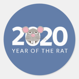 2020 Jahr des Aufklebers der Ratte Runder Aufkleber
