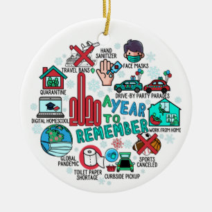 2020 jährlich zur Erinnerung an Weihnachtsbaum Keramik Ornament