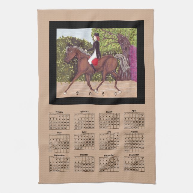 2020 Kalender Dressurpferd Art Geschirrtuch (Vertikal)