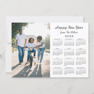 2020 Kalender Modern White 2 Foto Happy New Year Feiertagskarte