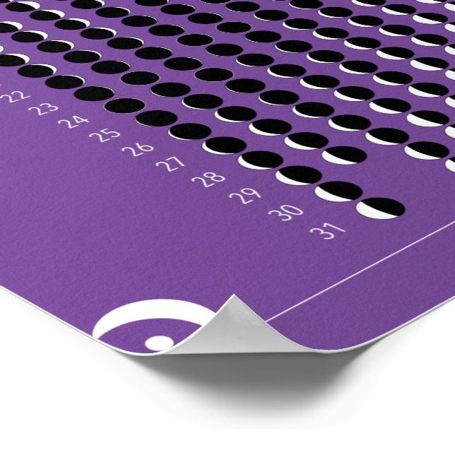 2020 Moon Calendar - Purple Poster (Ecke)