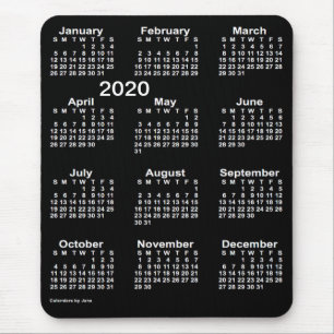 2020 Neon White Print Calendar von Janz Mousepad