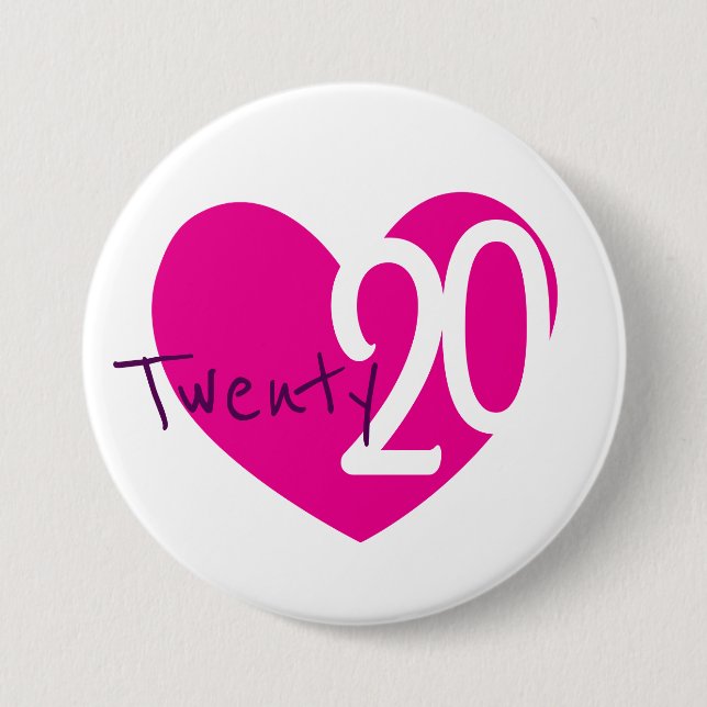 2020 Neue Liebe Herz rosa 20 Button (Vorderseite)