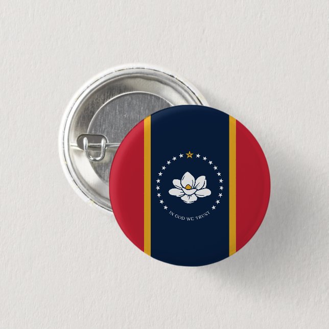 2020 New Mississippi In God We Trust State Flag Button (Vorne & Hinten)
