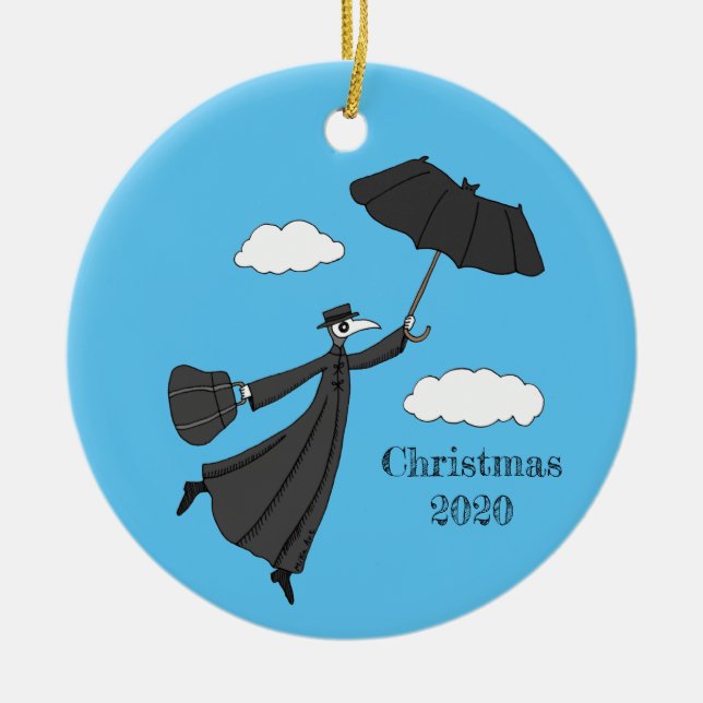 2020 ornement de Noël Peste docteur Flying Bat (Devant)