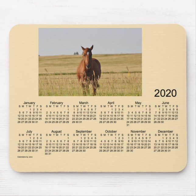 2020 Pferdekalender von Janz Mouse Pad Mousepad (Vorne)