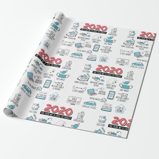 2020 Quarantäne-Aktivitäten Geschenkpapier (Ungerollt)