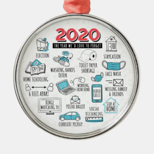2020 Quarantine Ornament Aus Metall