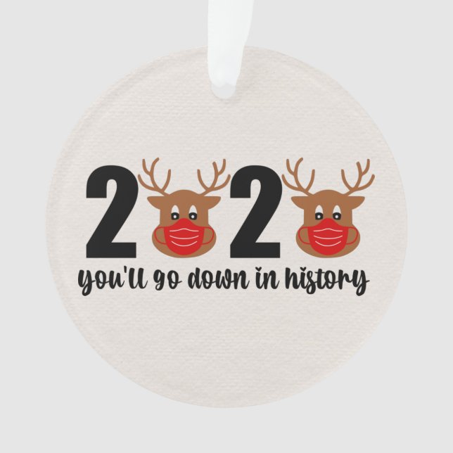 2020 Rudolph Red Mask Rudolph im Geschichtsbuch Ornament (Vorderseite)