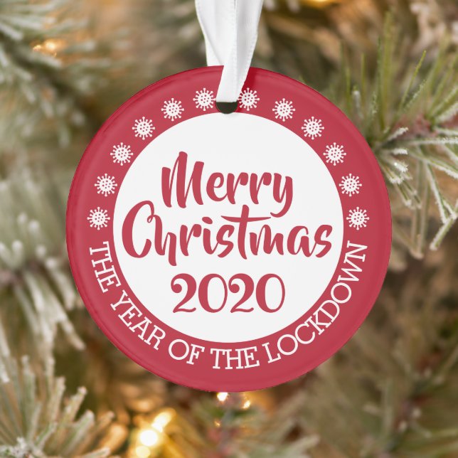 2020 serrure convid pandémie Noël rouge blanc (Arbre)